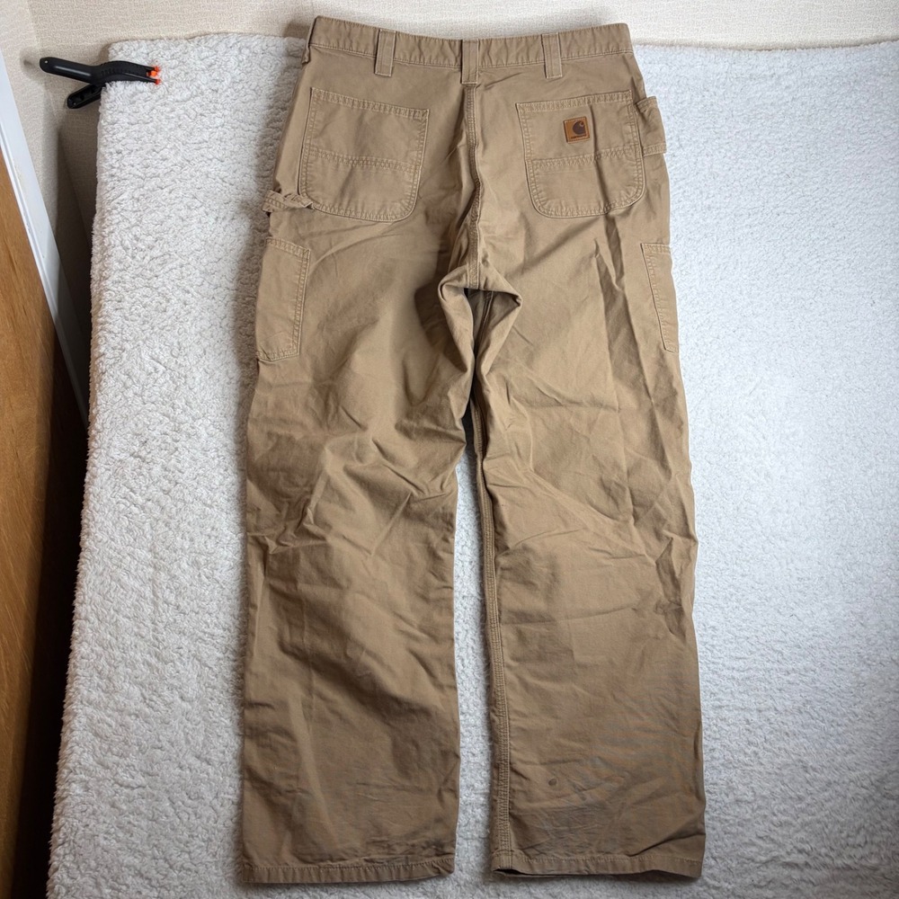 Carhartt B151-DKH Washed Duck Work Dungaree Pants Khaki 38x32 Mens Y2K Workwear